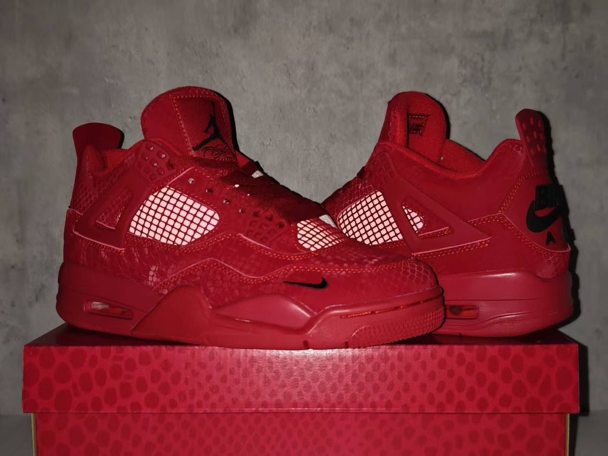 Nigel Sylvester x Air Jordan 4 Red Mamba Red Black Sneakers