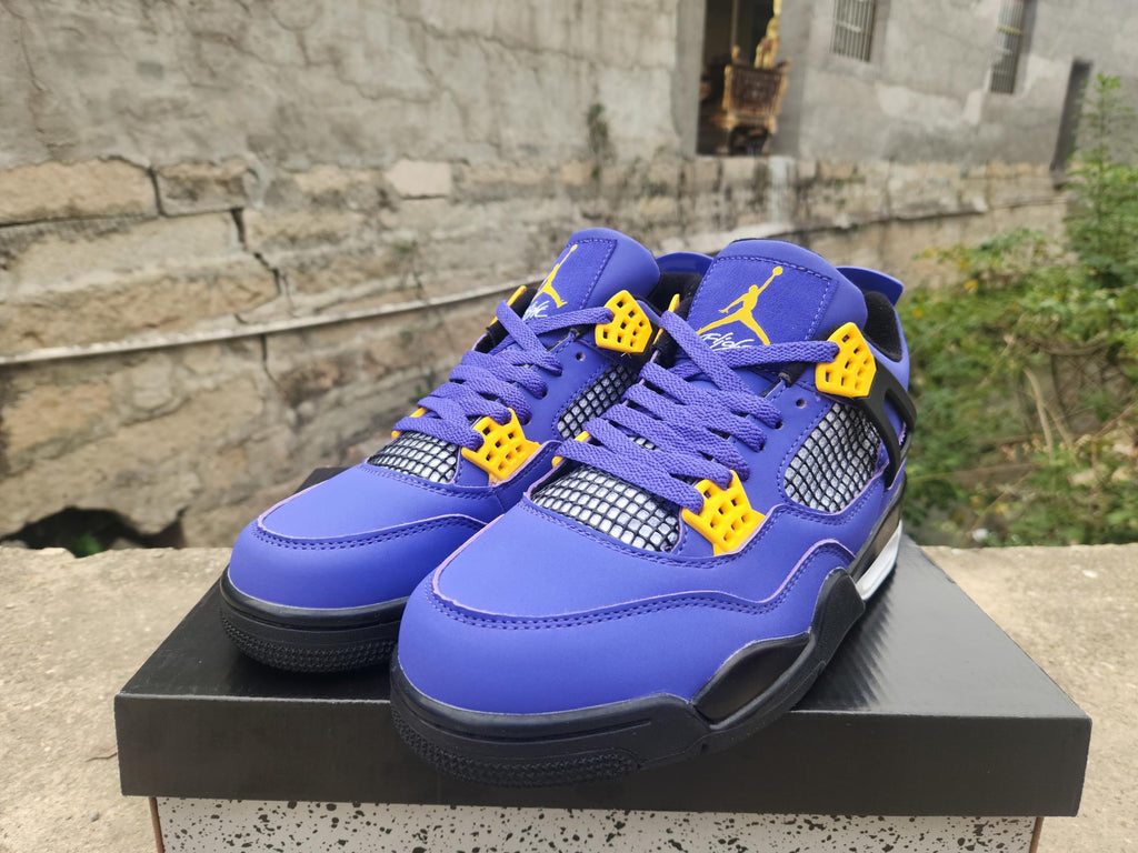 Air Jordan 4 Purple-Yellow Sneakers
