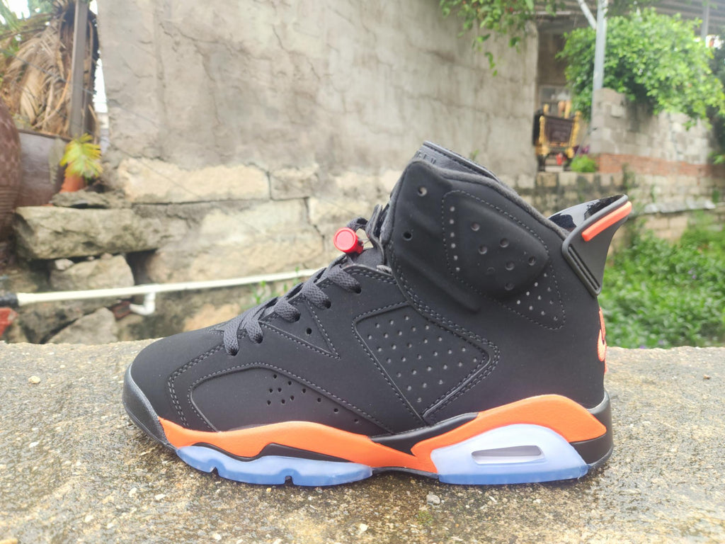 Air Jordan 6 Retro Shattered Backboard Black-Orange Sneakers