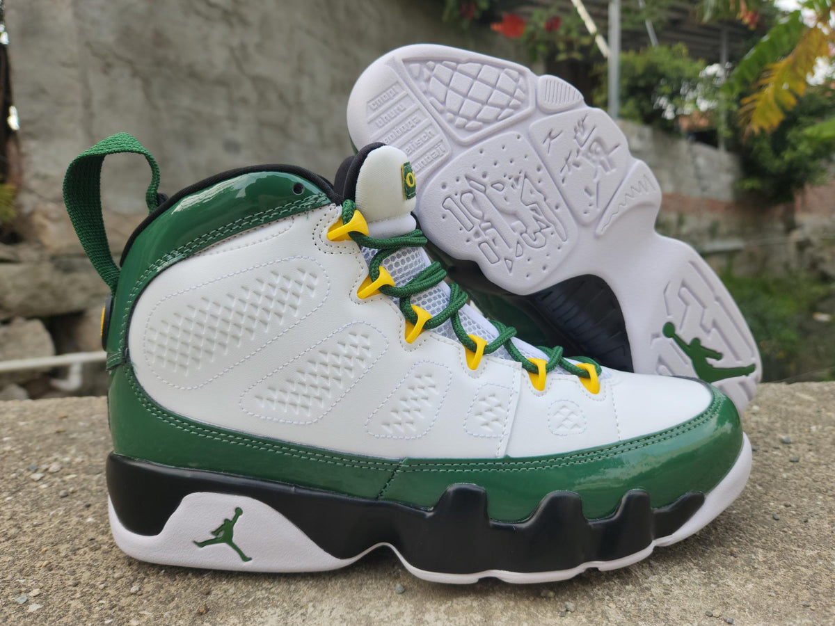 Air Jordan 9 White-Green Sneakers