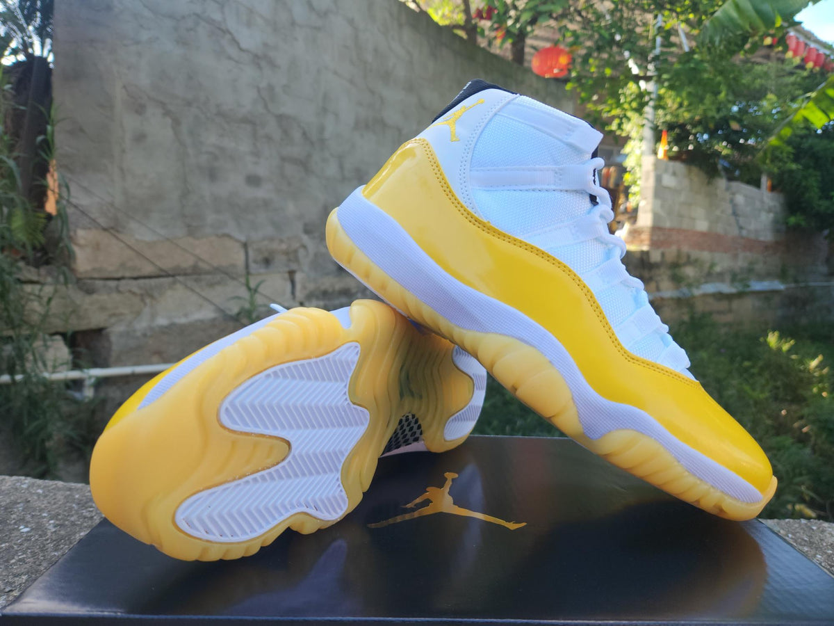 Air Jordan 11 White-Yellow Sneakers