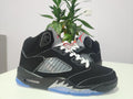 Air Jordan 5 Black Silver-Trim Sneakers