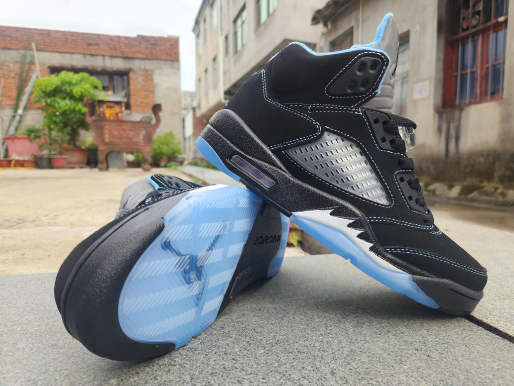 Air Jordan 5 Black University Blue Sneakers