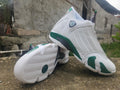 Air Jordan 14 White-Green Sneakers