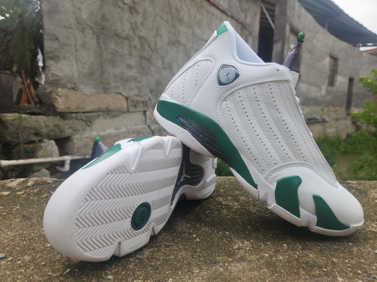 Air Jordan 14 White-Green Sneakers