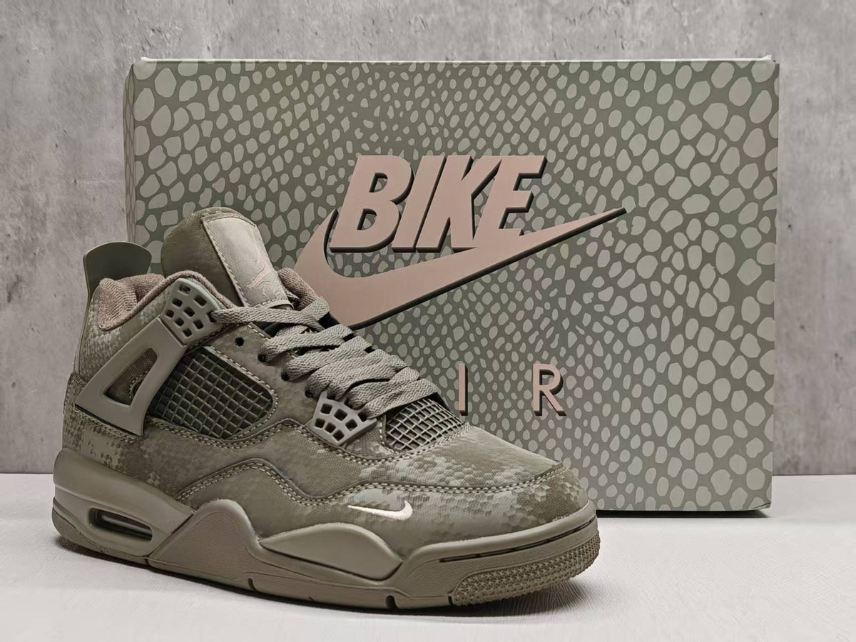 Air Jordan 4 Retro Military Mamba Custom Olive Black Sneakers