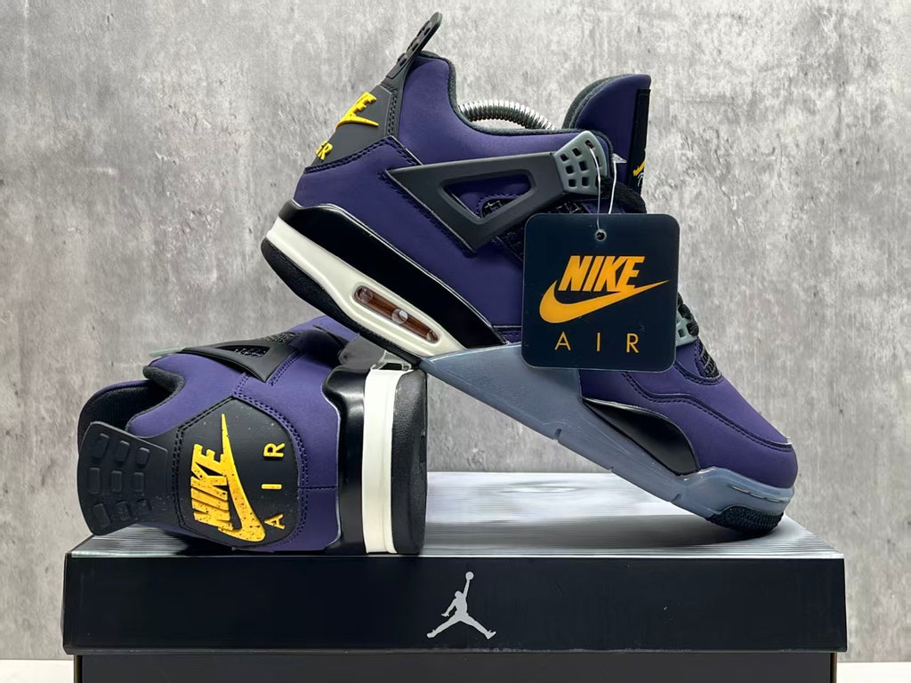 Air Jordan 4 Lakers Purple-Gold Sneakers