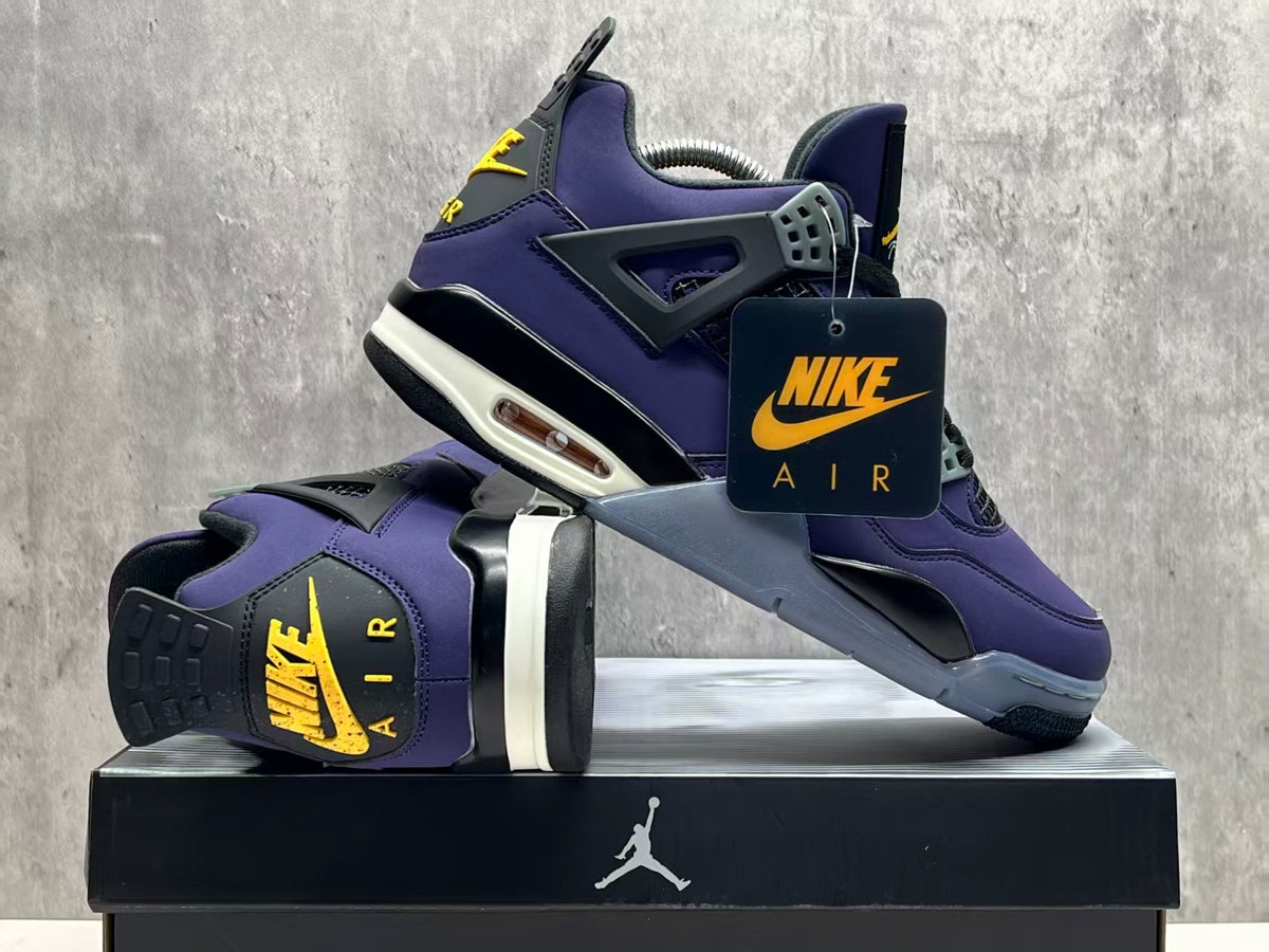 Air Jordan 4 Lakers Purple-Gold Sneakers
