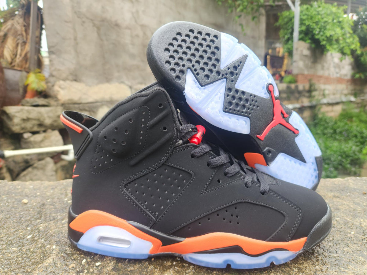 Air Jordan 6 Retro Shattered Backboard Black-Orange Sneakers