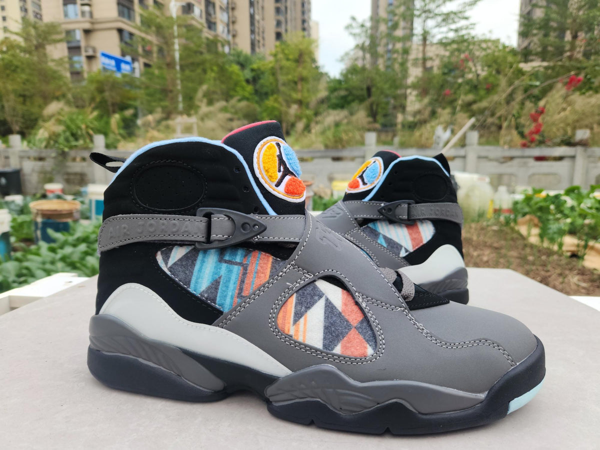 Air Jordan 8 Grey-Black-Jade Sneakers