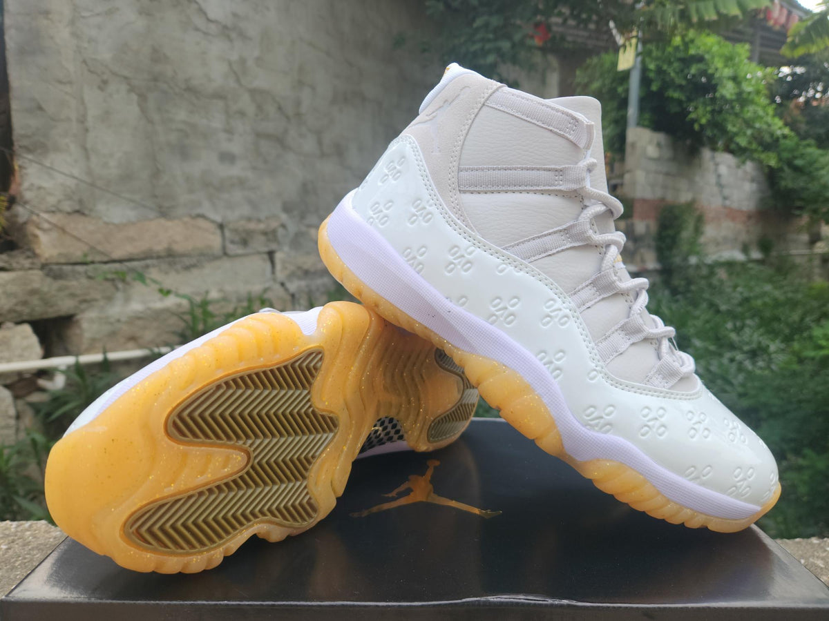 Air Jordan 11 Retro High-Frequency White-Light Yellow Sneakers