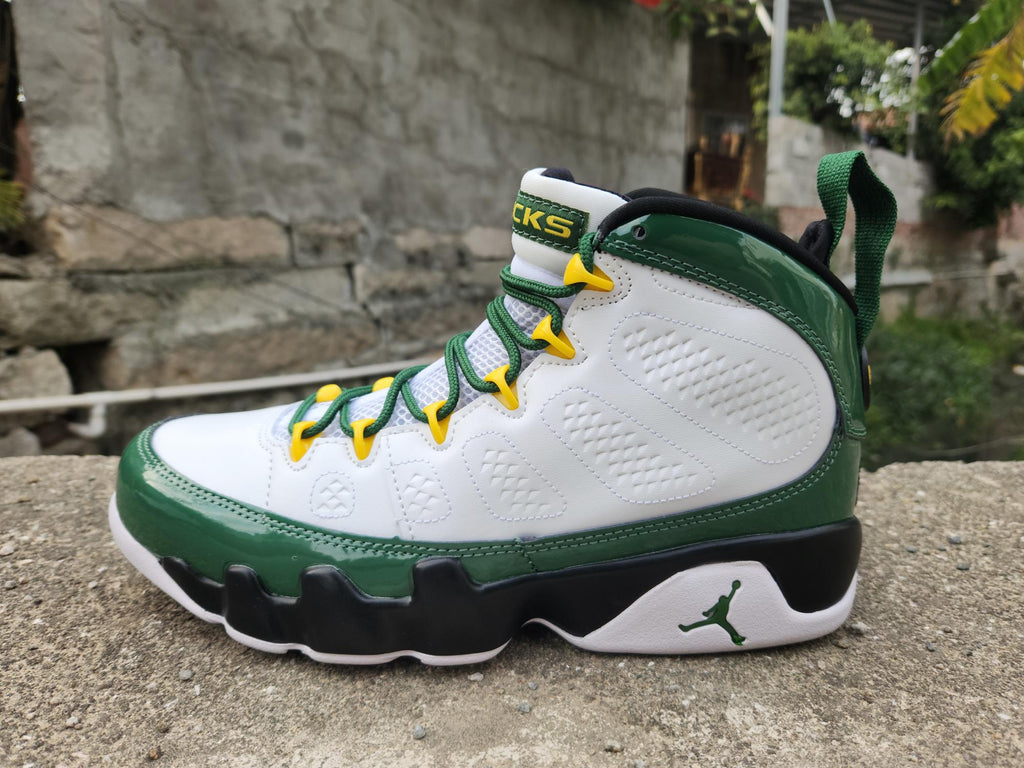 Air Jordan 9 White-Green Sneakers