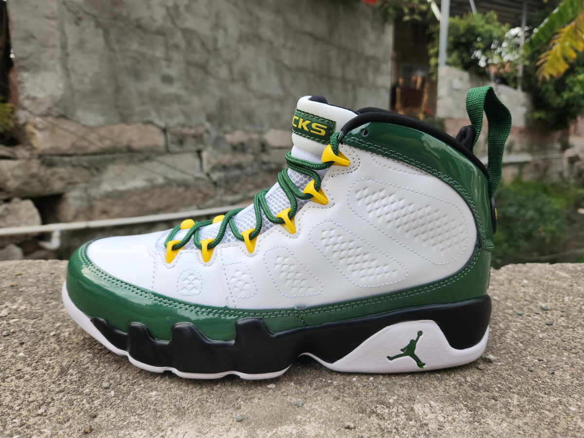 Air Jordan 9 White-Green Sneakers