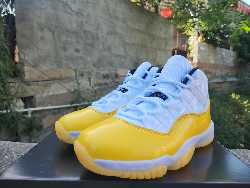 Air Jordan 11 White-Yellow Sneakers