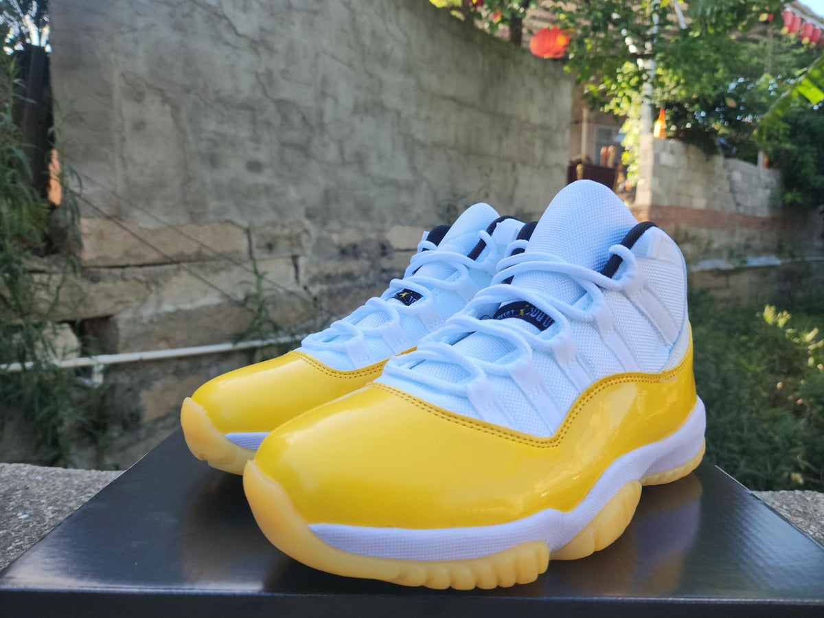 Air Jordan 11 White-Yellow Sneakers