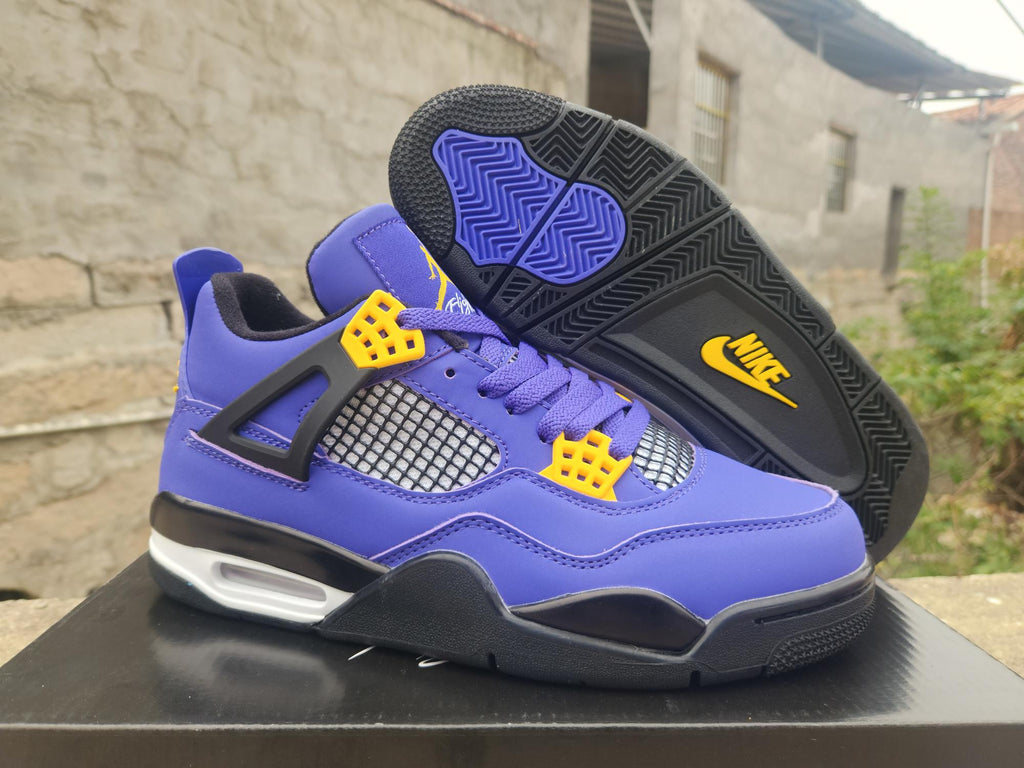 Air Jordan 4 Purple-Yellow Sneakers