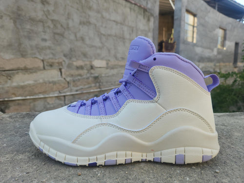 Air Jordan 10 White-Purple Sneakers
