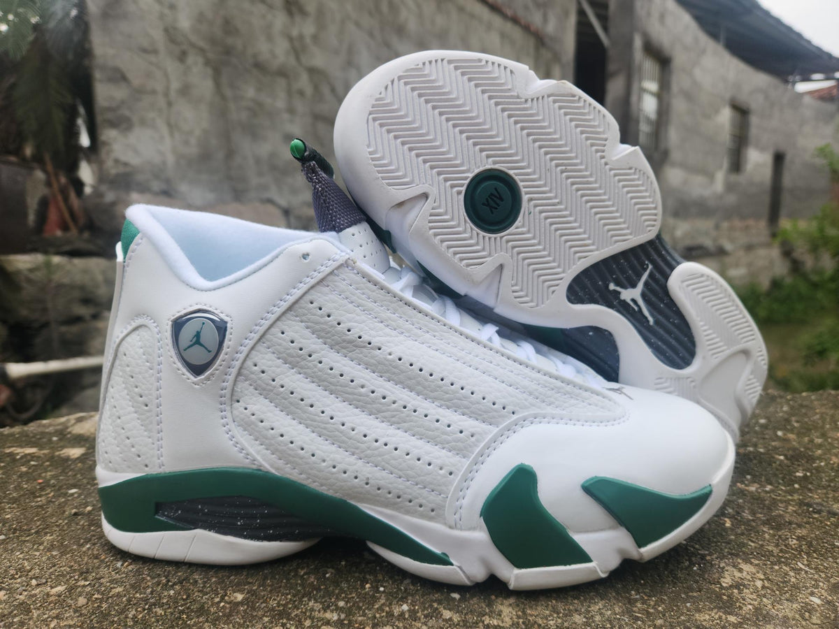 Air Jordan 14 White-Green Sneakers