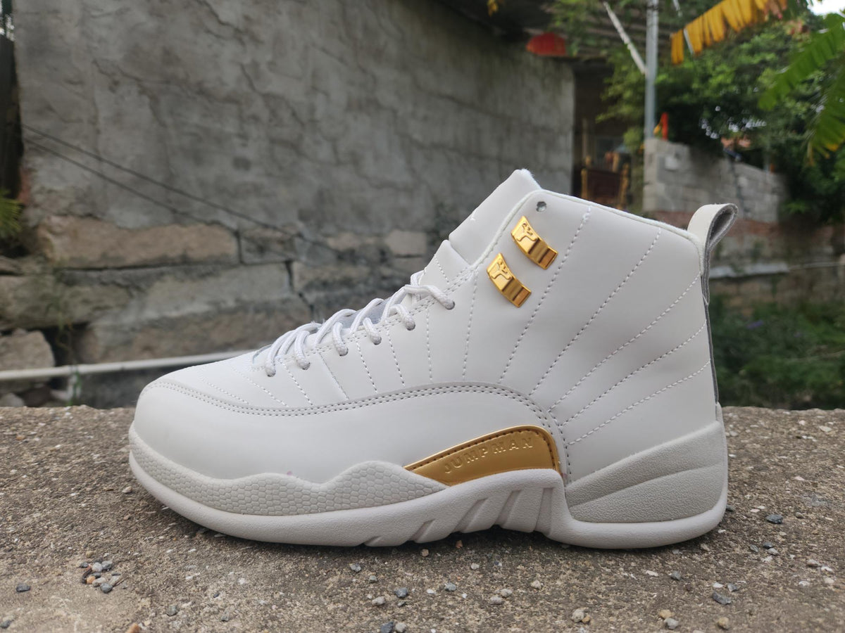 Air Jordan 12 Grey-Gold Sneakers