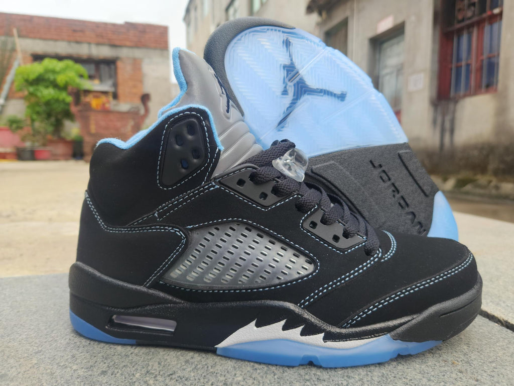 Air Jordan 5 Black University Blue Sneakers