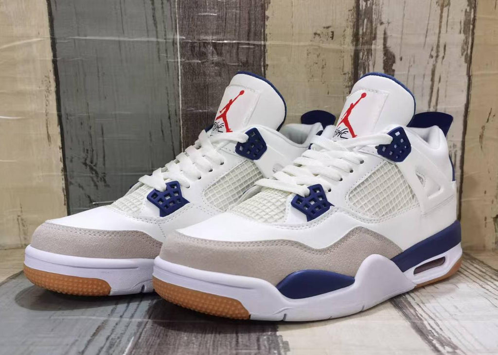 Air Jordan 4 Retro Off-White Blue Sneakers