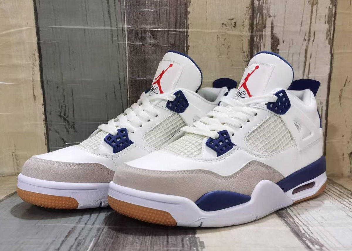 Air Jordan 4 Retro Off-White Blue Sneakers