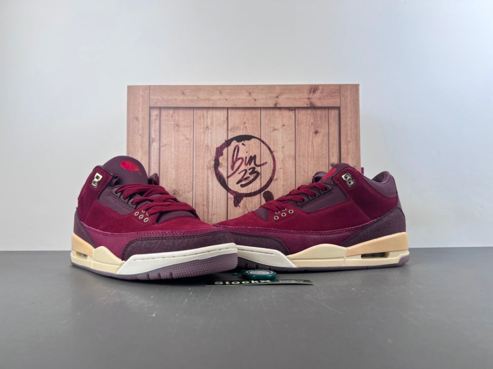 Air Jordan 3 BIN 23 Burgundy Sneakers – IO7744-600, L Version