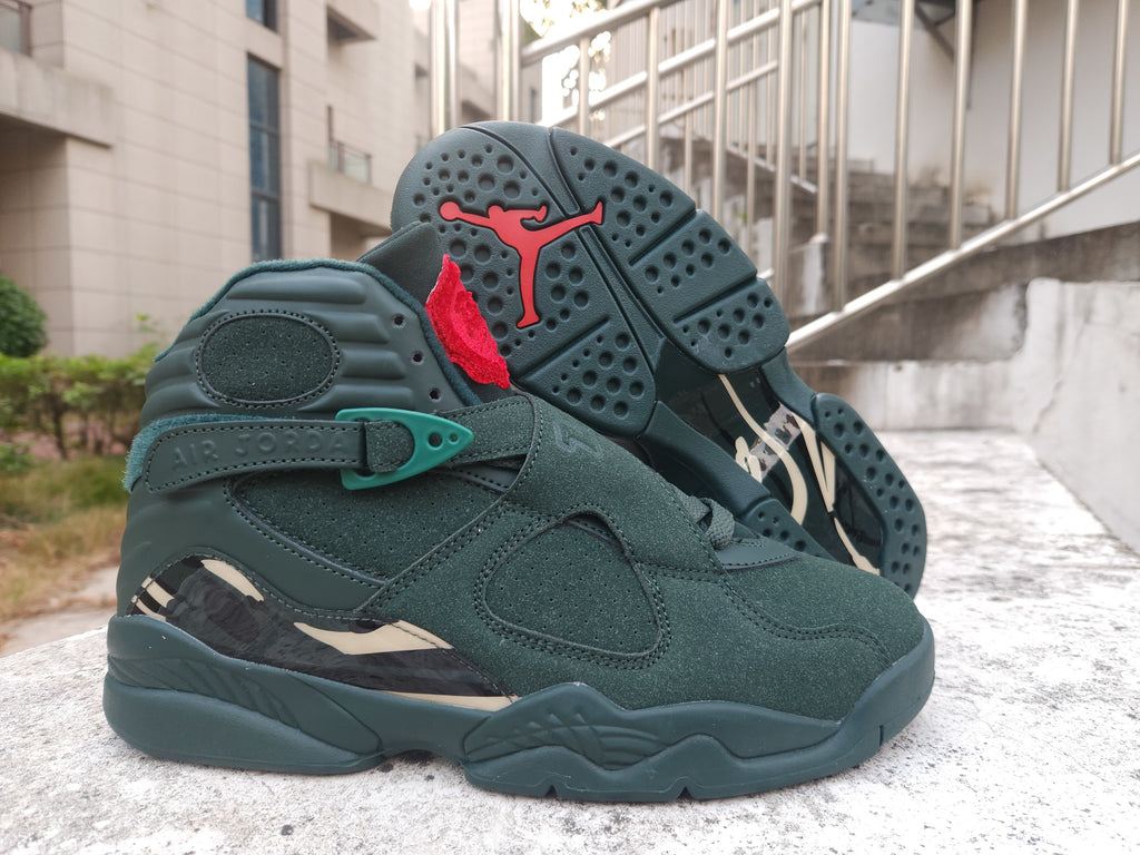 Air Jordan 8 Green-Gold-Black-Red Sneakers