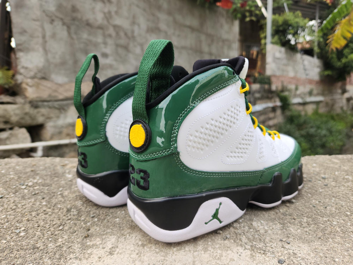 Air Jordan 9 White-Green Sneakers