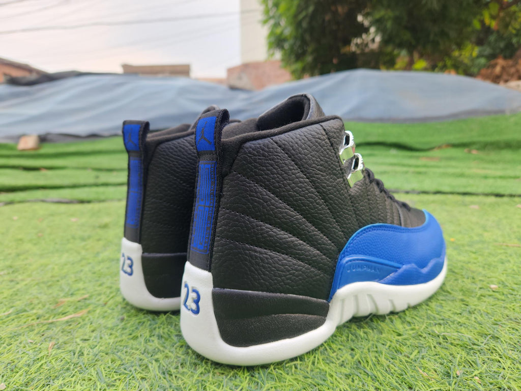 Air Jordan 12 Black-Blue-White Sneakers for Men & Women