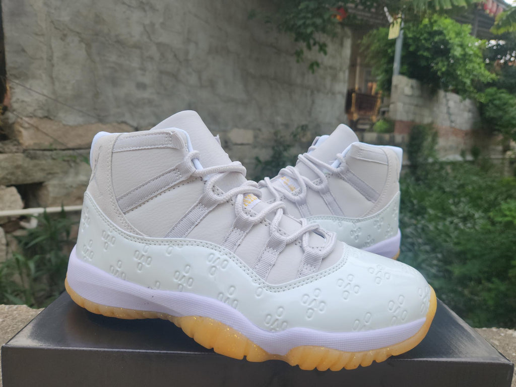 Air Jordan 11 Retro High-Frequency White-Light Yellow Sneakers