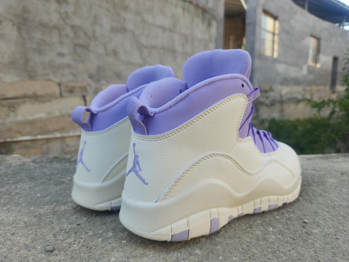 Air Jordan 10 White-Purple Sneakers