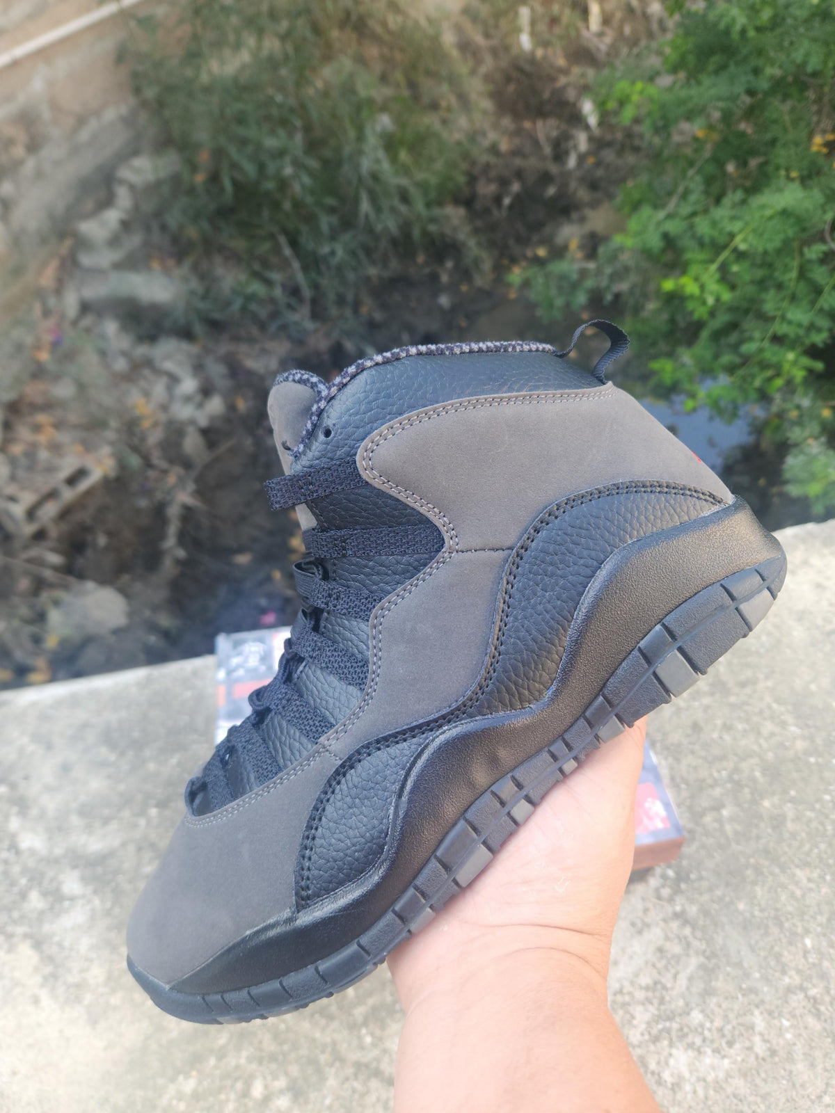 Air Jordan 10 Retro Shadow Grey-Black Sneakers