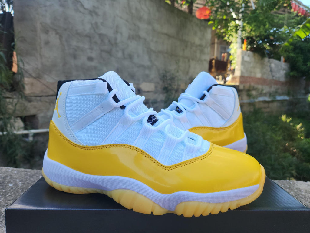 Air Jordan 11 White-Yellow Sneakers