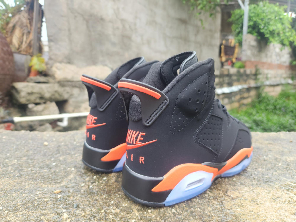 Air Jordan 6 Retro Shattered Backboard Black-Orange Sneakers