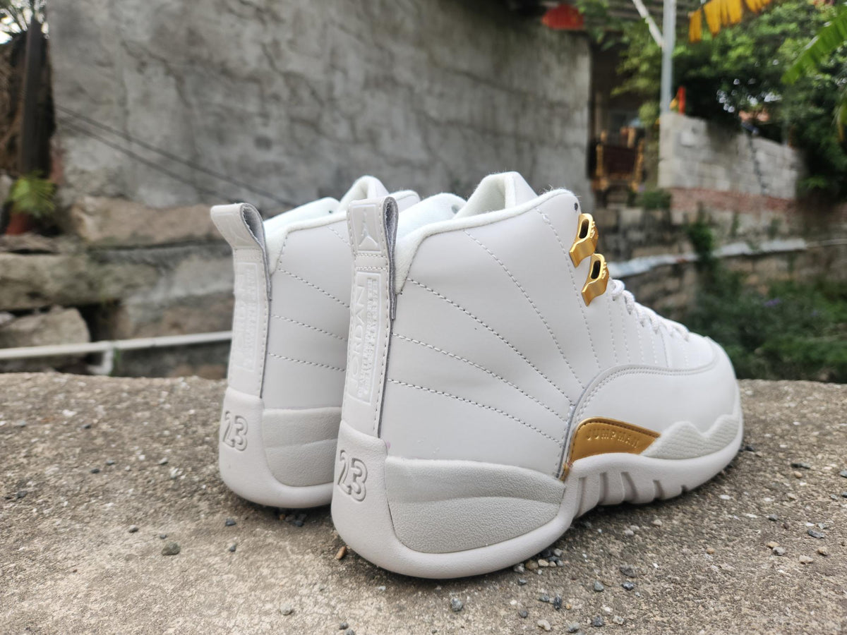 Air Jordan 12 Grey-Gold Sneakers