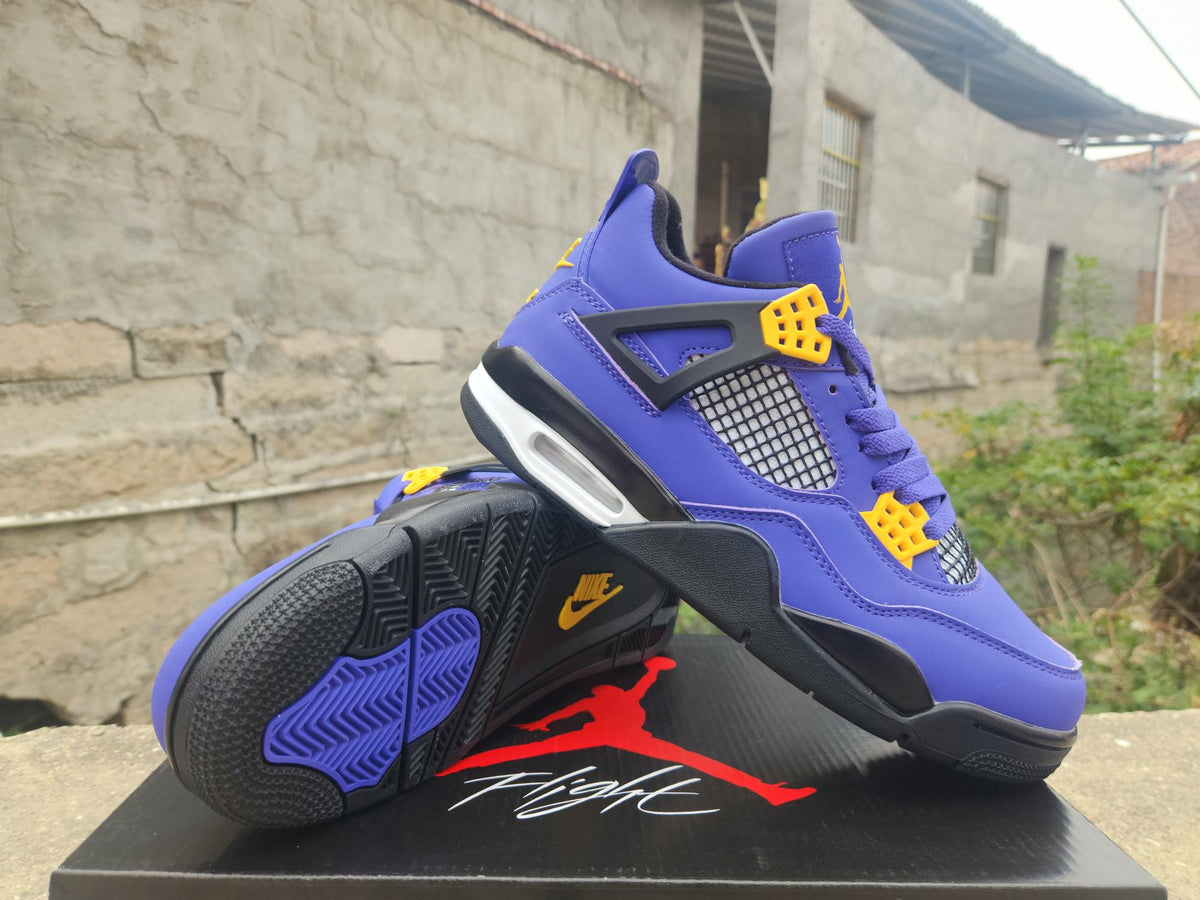 Air Jordan 4 Purple-Yellow Sneakers
