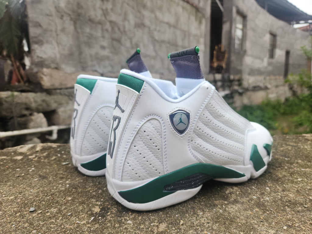 Air Jordan 14 White-Green Sneakers