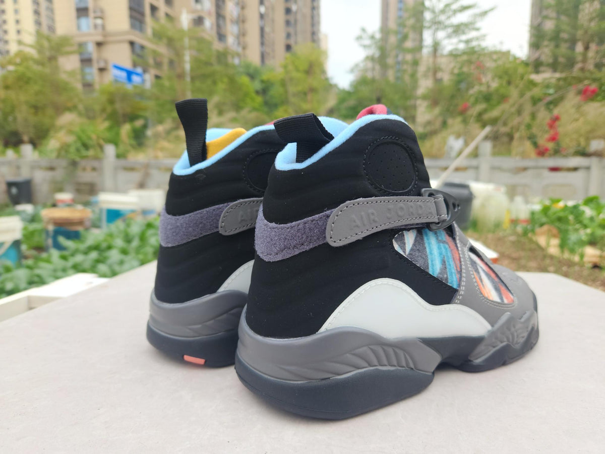 Air Jordan 8 Grey-Black-Jade Sneakers