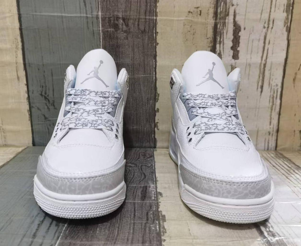 Air Jordan 3 Retro Pure White Sneakers for Men & Women
