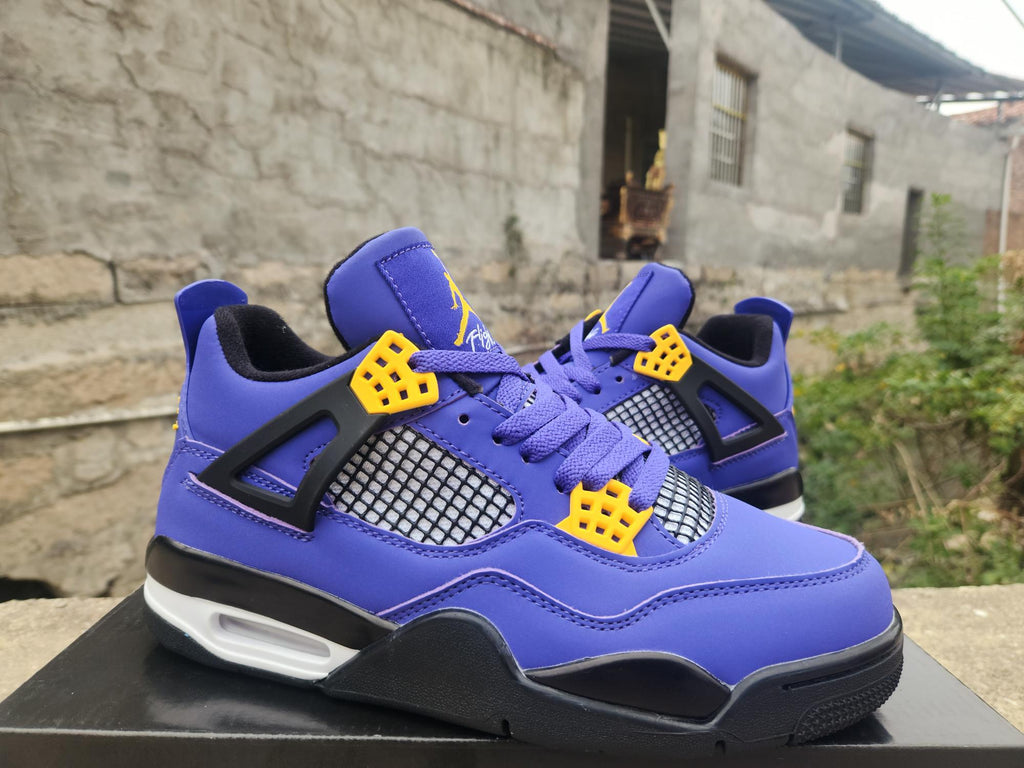 Air Jordan 4 Purple-Yellow Sneakers