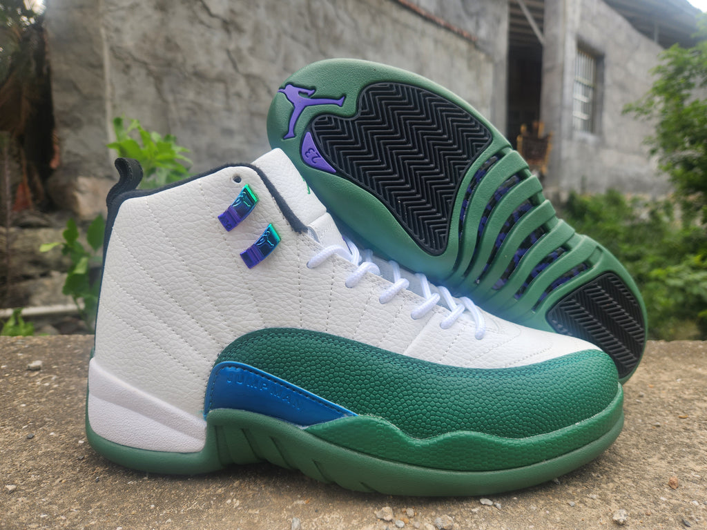 Air Jordan 12 White-Green Sneakers