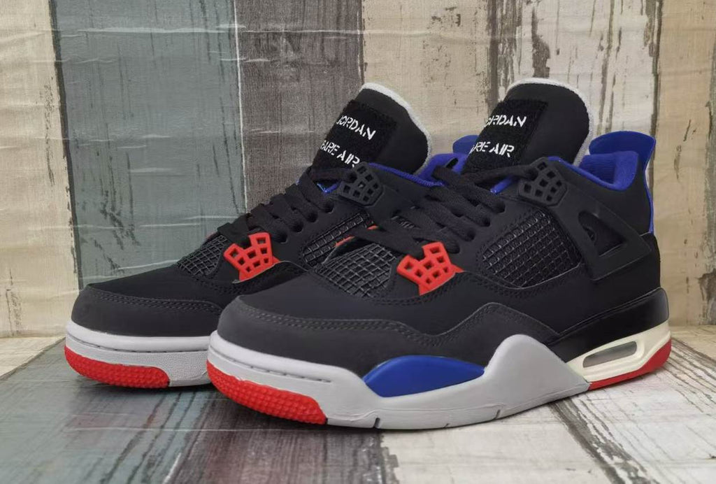 Air Jordan 4 Black Blue Red Men's Sneakers