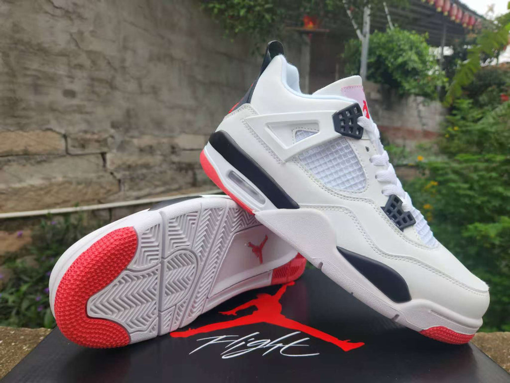 Air Jordan 4 Retro White-Red Sneakers