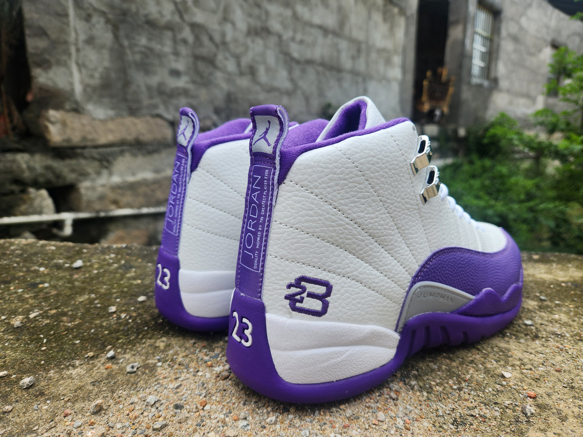 Air Jordan 12 White-Purple Sneakers