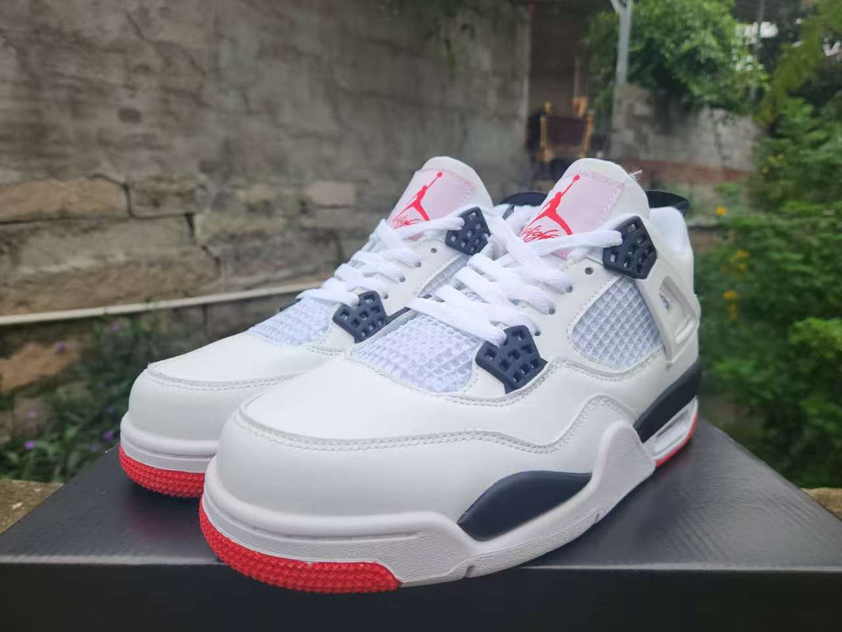 Air Jordan 4 Retro White-Red Sneakers