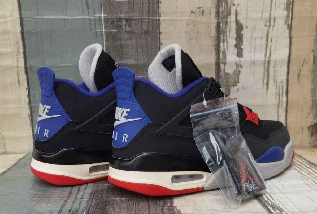Air Jordan 4 Black Blue Red Men's Sneakers