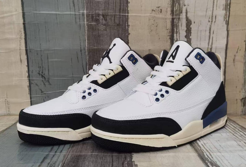 Air Jordan 3 Retro White, Grey & Blue Sneakers
