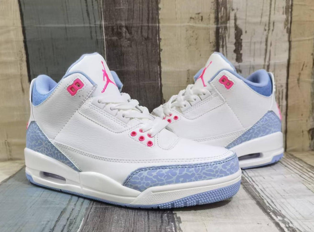 Air Jordan 3 Retro Off-White, Pink & Red Sneakers