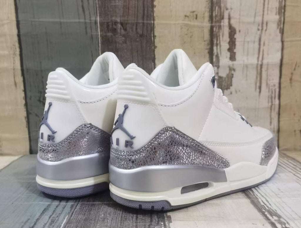 Air Jordan 3 Retro Beige & Silver Sneakers